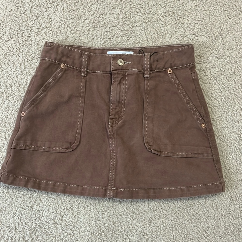 Brown Jean Skirt